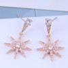 925 Silver Korean Fashion Sweet Ol Copper Inlaid Zircon Sun Flower Ear Studs Nhsc191711