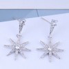 925 Silver Korean Fashion Sweet Ol Copper Inlaid Zircon Sun Flower Ear Studs Nhsc191711