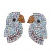 European And American Fashion Metal Studded Birdie Exaggerated Earrings Nhsc191962