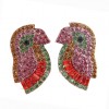 European And American Fashion Metal Studded Birdie Exaggerated Earrings Nhsc191962