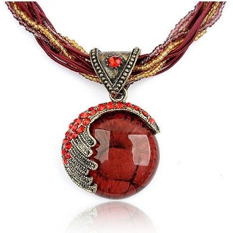 Handmade Bohemian Vintage Retro Mediterranean Necklace Nhsc191978