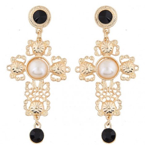 European And American Fashion Metal Small Pepper With The Same Cross Temperament Earrings Nhsc191979