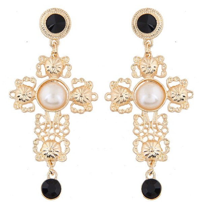 European And American Fashion Metal Small Pepper With The Same Cross Temperament Earrings Nhsc191979