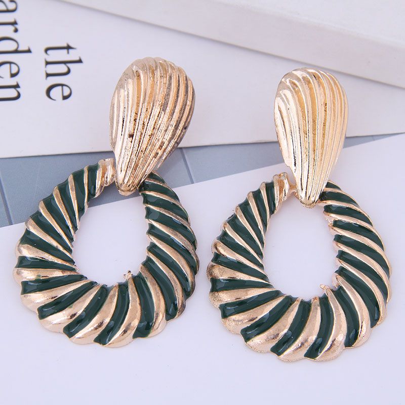 European And American Fashion Metal Simple Water Drop Exaggerated Earrings Nhsc191983