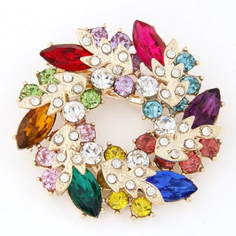 Korean Fashion Sweet Gemstone Fashion Brooch Nhsc192400