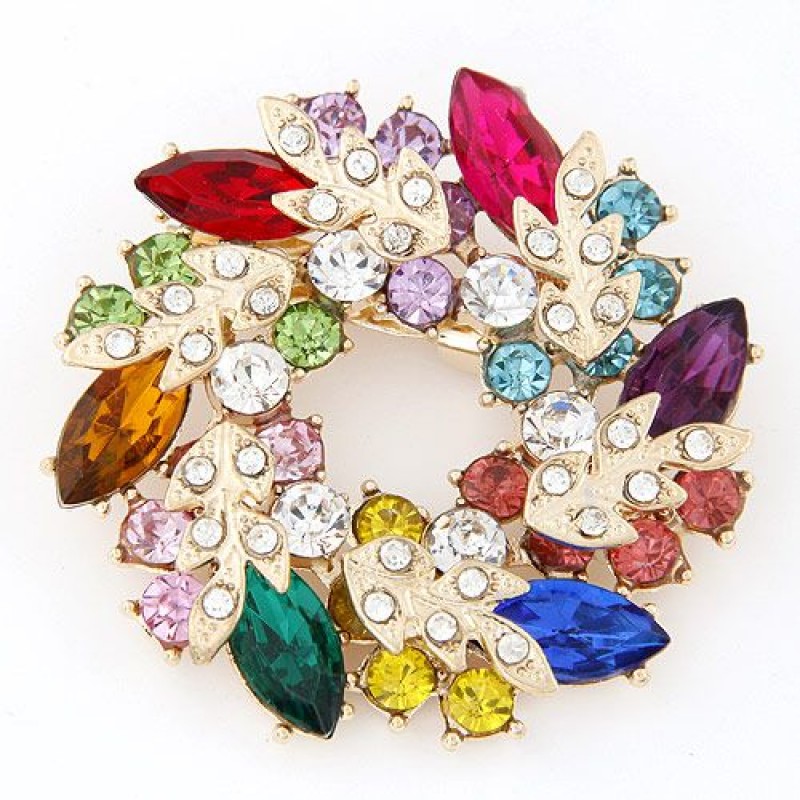 Korean Fashion Sweet Gemstone Fashion Brooch Nhsc192400