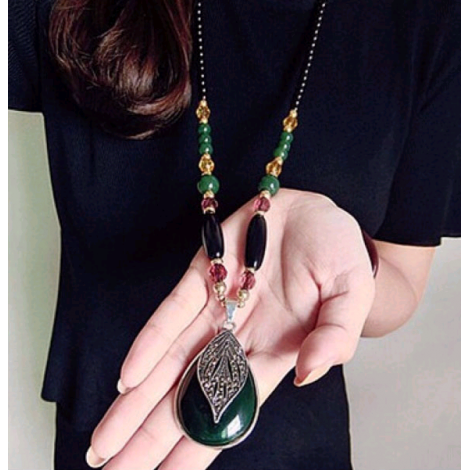 Simple Accessories Water Drop Wild Colorful Black Beads Temperament Long Chain  Sweater Chain Nhsc192401