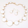 Simple Size Disc Temperament Wild Exaggerated Necklace Earrings Set Nhsc192403