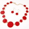 Simple Size Disc Temperament Wild Exaggerated Necklace Earrings Set Nhsc192403
