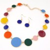Simple Size Disc Temperament Wild Exaggerated Necklace Earrings Set Nhsc192403