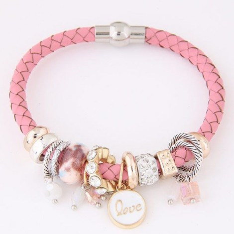 Stylish And Simple Multielement With Leather Ladies Bracelet Nhsc192537