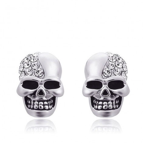 European And American Fashion Metal Studded Skull Earrings Nhsc193561