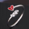 J990 Exquisite Korean Fashion Sweet Ol Wild Red Heart Personality Open Ring Nhsc193562