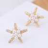 Delicate Korean Fashion Sweet Ol Simple Little Starfish Pearl Earrings Nhsc193676