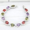 Fashion Bracelets Copperplated Real Gold Sparkling Teardrop Zircon Bracelet Nhsc199094