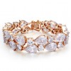 Copperplated Real Gold Elegant Mona Lisa Zircon Temperament Exaggerated Bracelet Nhsc199096