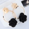 Metal Simple And Sweet Fabric Small Flower Personality Celebrity Style Female Earrings Nhsc199103