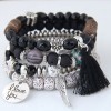 Simple Wild Disc Love Wings Tassel Personality Bead Temperament Multilayer Bracelet Nhsc199110