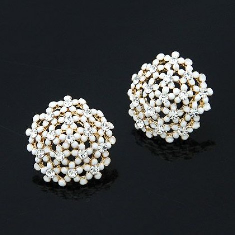 Fashion Earrings Korean Fashion Sweet Diamond Flower Earrings Nhsc199116