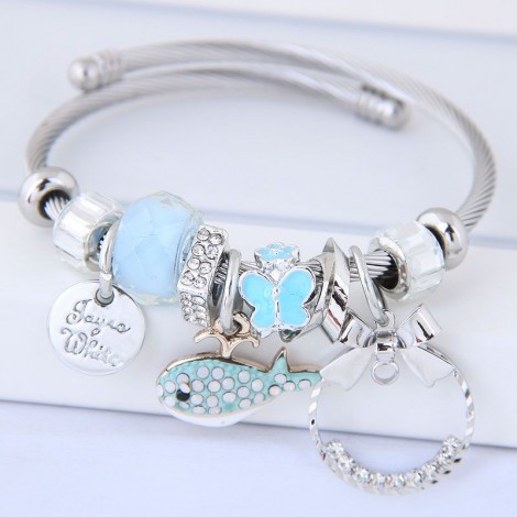 Fashion Metal Wild Bow Simple Circle Dolphin Multielement Pan Simple Bracelet Nhsc199644