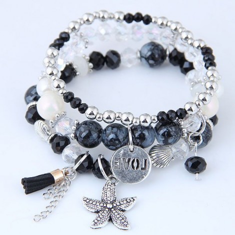 Fashion Metal Starfish Wild Multilayer Hanging Bracelet Nhsc199645