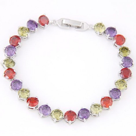 Fashion Copper Plated Real Gold Simple Zircon Bracelet Wholesale Nhsc199646