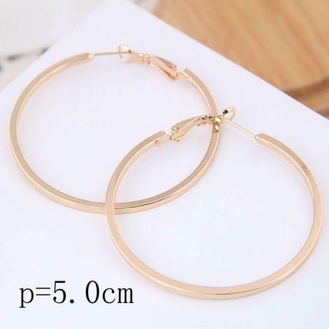 50mm Boutique Korean Fashion Metal Simple And Smooth Personality Earrings Nhsc199650