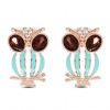 Fashion Metal Wild Flash Diamond Unique Owl Ear Studs Nhsc199656