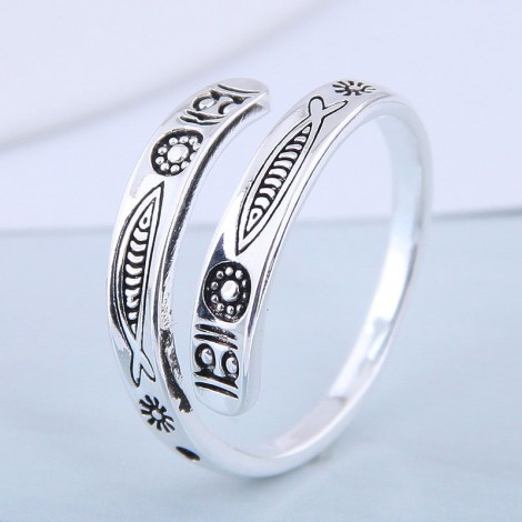 Exquisite Fashion Ring Wholesale Vintage Tropical Fish Open Ring Nhsc199708