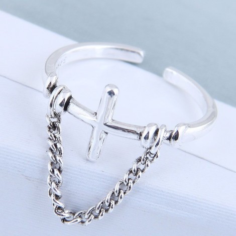 Exquisite Ring Wholesale Fashion Vintage Cross Open Ring Nhsc199709