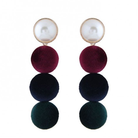 Fashion Metal Simple Wild Pearl Velvet Earrings Nhsc199719
