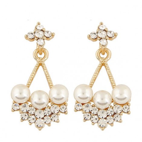 Fashion Jewelry Korean Fashion Sweet Ol Flash Diamond Simple Earrings Nhsc200862