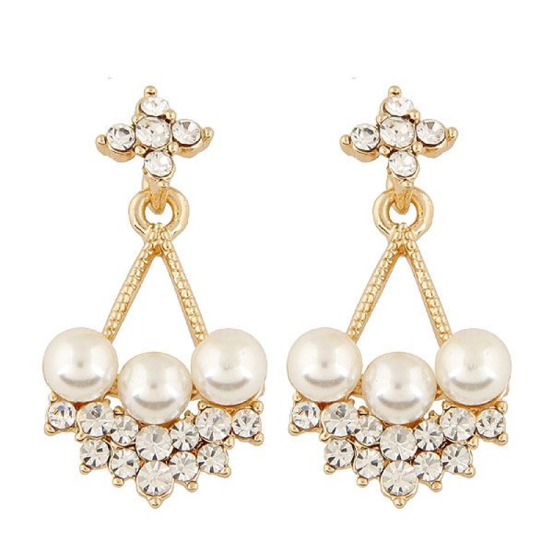 Fashion Jewelry Korean Fashion Sweet Ol Flash Diamond Simple Earrings Nhsc200862