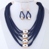 Fashion Metal Accessories Exaggerated Necklace Temperament Necklace And Earring Set Nhsc200864