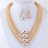 Fashion Metal Accessories Exaggerated Necklace Temperament Necklace And Earring Set Nhsc200864