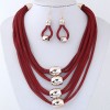 Fashion Metal Accessories Exaggerated Necklace Temperament Necklace And Earring Set Nhsc200864