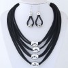 Fashion Metal Accessories Exaggerated Necklace Temperament Necklace And Earring Set Nhsc200864