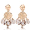 Fashion Jewelry Fashion Metal Simple Seashell Exaggerated Earrings Wholesale Nhsc200872