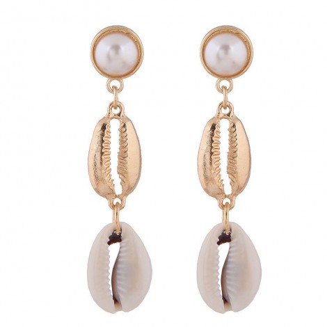 Fashion Jewelry Fashion Metal Simple Wild Seashell Earrings Wholesale Nhsc200874