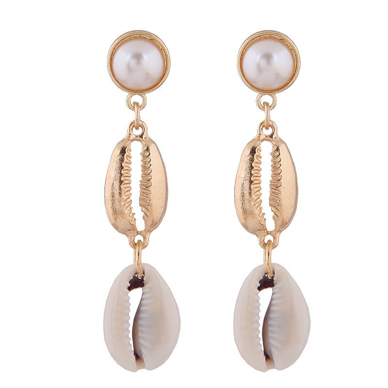 Fashion Jewelry Fashion Metal Simple Wild Seashell Earrings Wholesale Nhsc200874