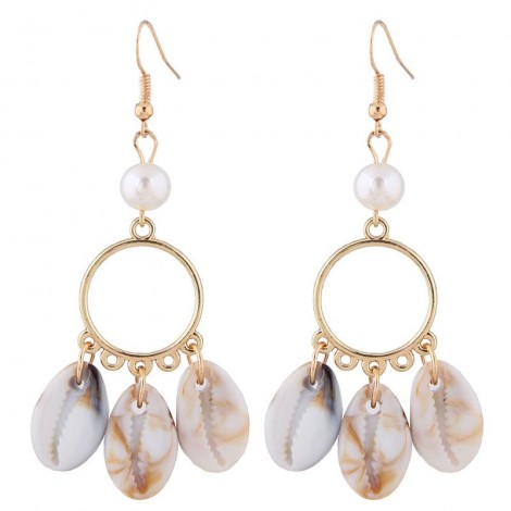 Fashion Metallic Simple Seashell Earrings Fahsion Jewelry Wholesale Nhsc200875