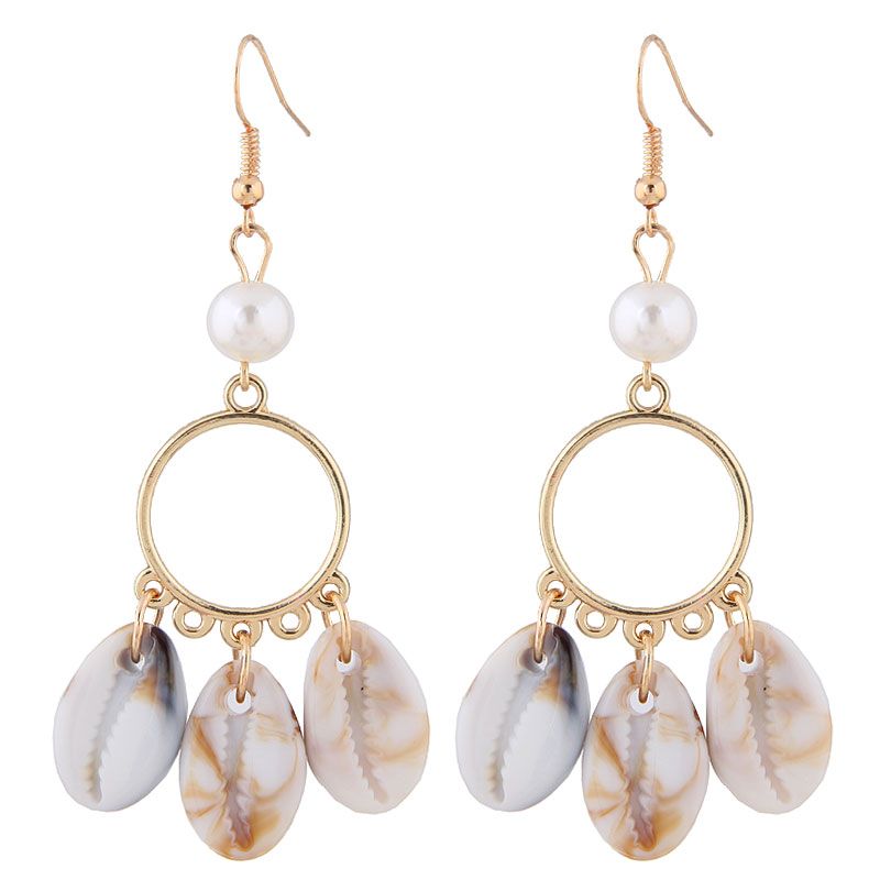 Fashion Metallic Simple Seashell Earrings Fahsion Jewelry Wholesale Nhsc200875