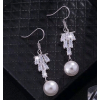 Exquisite Korean Fashion Sweet Ol Inlaid Zircon Pearl Wild Earrings Nhsc200876