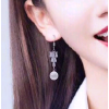 Exquisite Korean Fashion Sweet Ol Inlaid Zircon Pearl Wild Earrings Nhsc200876