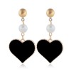 Korean Fashion Sweet Contrast Color Love Earrings Fahsion Jewelry Wholesale Nhsc200883