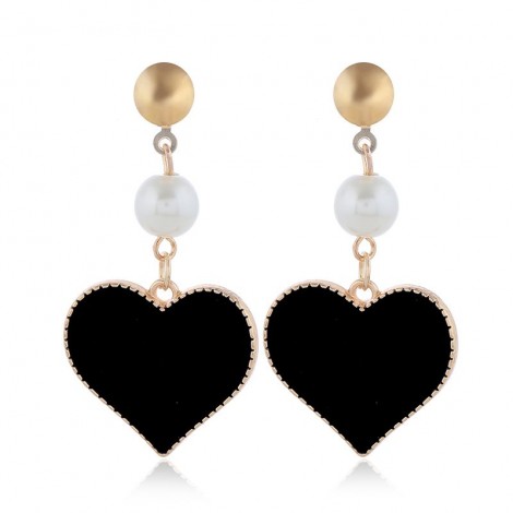 Korean Fashion Sweet Contrast Color Love Earrings Fahsion Jewelry Wholesale Nhsc200883