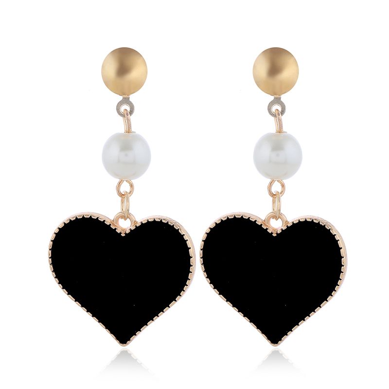 Korean Fashion Sweet Contrast Color Love Earrings Fahsion Jewelry Wholesale Nhsc200883