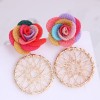 Korean Fashion Sweet Flower Metal Capture Mesh Stud Earrings Fahsion Jewelry Wholesale Nhsc200884