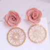 Korean Fashion Sweet Flower Metal Capture Mesh Stud Earrings Fahsion Jewelry Wholesale Nhsc200884