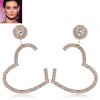 Fashion Jewelry Fashion Metal Bright Diamond Love Heart Exaggerated Earrings Wholesale Nhsc200892